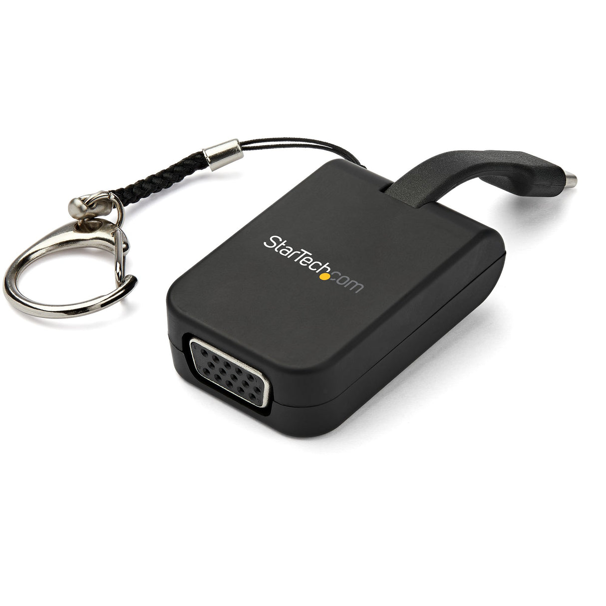 STARTECH Compact USB C to VGA Adapter - 1080p USB Type-C to VGA Video Display Converter with Keychain Ring - Active USB-C DP Alt Mode to VGA Monitor Dongle - Thunderbolt 3 Compatible (CDP2VGAFC) (CDP2VGAFC)