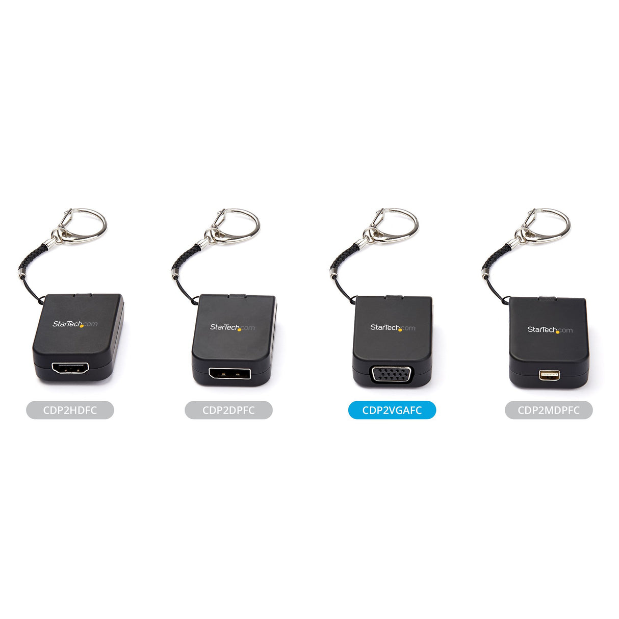 STARTECH Compact USB C to VGA Adapter - 1080p USB Type-C to VGA Video Display Converter with Keychain Ring - Active USB-C DP Alt Mode to VGA Monitor Dongle - Thunderbolt 3 Compatible (CDP2VGAFC) (CDP2VGAFC)