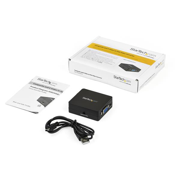 STARTECH Composite to VGA Video Converter - NTSC and PAL - 1920x1200 - Composite Video Scaler - S Video to VGA Adapter (VID2VGATV3) (VID2VGATV3)