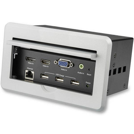 STARTECH Conference Table Connectivity Pop up Box with AV and Data Ports - HDMI | VGA | DisplayPort to 4K HDMI Output (BOX4HDECP2) (BOX4HDECP2)