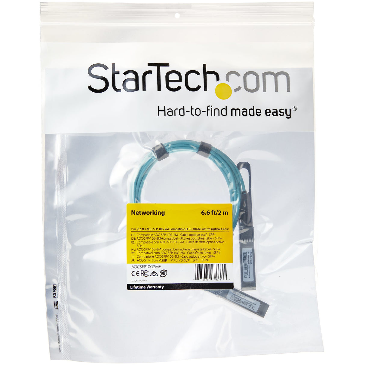 STARTECH Dell EMC AOC-SFP-10G-2M Compatible 2m|6.5ft 10G SFP+ to SFP+ AOC Cable - 10GbE SFP+ Active Optical Fiber - 10Gbps SFP Plus|Mini GBIC|Transceiver Module Cable - Z9100 (AOCSFP10G2ME) (AOCSFP10G2ME)