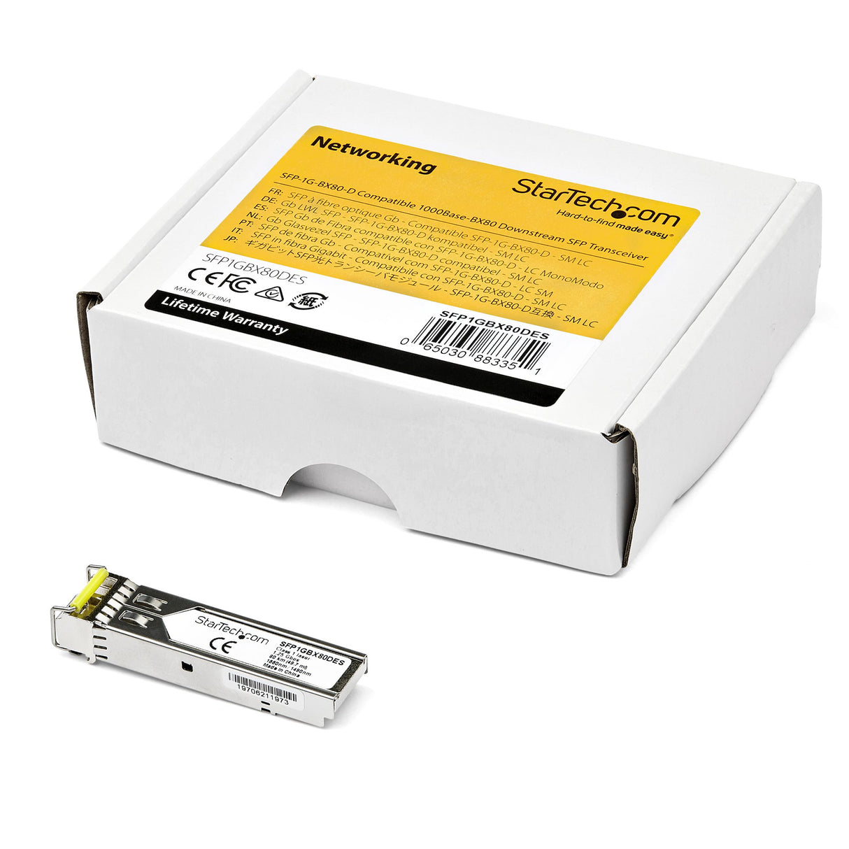 STARTECH Dell EMC SFP-1G-BX80-D Compatible SFP Module - 1000BASE-BX-D - 1 Gigabit Ethernet BiDi Fiber Single Strand SFP - LC 80km (SFP1GBX80DES) (SFP1GBX80DES)