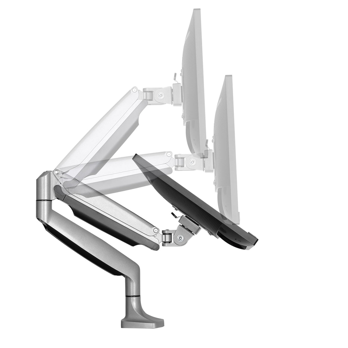 STARTECH Desk Mount Monitor Arm - Heavy Duty Ergonomic VESA Monitor Arm - Single Display up to 9kg - Full Motion | Height Adjustable | Articulating - Aluminum - C-Clamp|Grommet - Silver (ARMPIVOTHD) (ARMPIVOTHD)