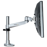 STARTECH Desk Mount Monitor Arm - VESA or Apple iMac|Thunderbolt Display up to 14kg - Articulating Height Adjustable Single Desktop Monitor Pole Mount - Clamp|Grommet - Silver (ARMPIVOTB2) (ARMPIVOTB2)