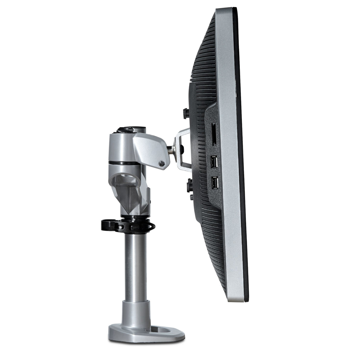 STARTECH Desk Mount Monitor Arm - VESA or Apple iMac|Thunderbolt Display up to 14kg - Articulating Height Adjustable Single Desktop Monitor Pole Mount - Clamp|Grommet - Silver (ARMPIVOTB2) (ARMPIVOTB2)