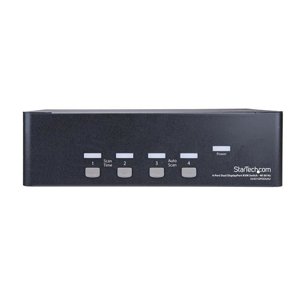 STARTECH DisplayPort KVM - 4 port - 4K 60Hz - Dual Monitor KVM - DisplayPort Switch - KVM DisplayPort - Desktop KVM Switch (SV431DPDDUA2) (SV431DPDDUA2)