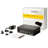 STARTECH DisplayPort KVM - 4 port - 4K 60Hz - Dual Monitor KVM - DisplayPort Switch - KVM DisplayPort - Desktop KVM Switch (SV431DPDDUA2) (SV431DPDDUA2)