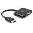 STARTECH DisplayPort to HDMI VGA Adapter - DisplayPort 1.2 HBR2 to HDMI 2.0 (4K 60Hz) or VGA 1080p Converter Dongle - DP to HDMI or VGA Monitor Adapter - Digital Video Display Adapter (DP2VGAHD20) (DP2VGAHD20)