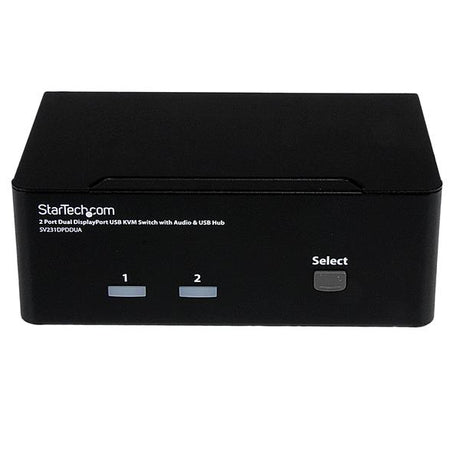 STARTECH Dual Monitor DisplayPort KVM Switch - 2 Port - USB 2.0 Hub - Audio and Microphone - DP KVM Switch (SV231DPDDUA) (SV231DPDDUA)