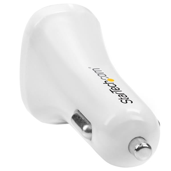 STARTECH Dual Port USB Car Charger - High Power 24W|4.8A - White- 2-Port USB Car Charger - Charge two tablets at once (USB2PCARWHS)