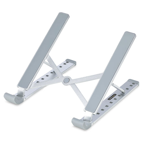 STARTECH Foldable Laptop Riser Stand | Portable Height Adjustable Ergonomic Laptop Stand | Ventilated Aluminum Frame Supports 22lb (10Kg) | Tilt|Raised|Angled Laptop|Tablet Stand (LAPTOP-RISER-BAR) (LAPTOP-RISER-BAR)