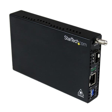 STARTECH Gigabit Ethernet Fiber Media Converter with Open SFP Slot - Fiber to Ethernet Converter - Gigabit Ethernet Media Converter (ET91000SFP2)
