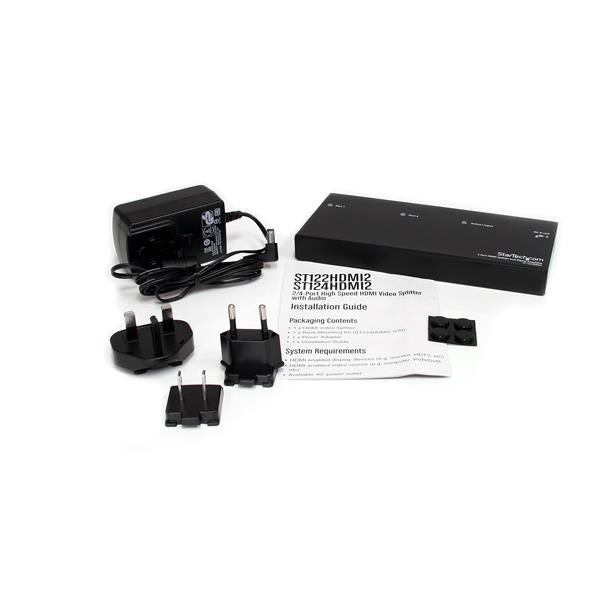 STARTECH HDMI Splitter 1 In 2 Out - 1080p - 2 Port - Signal Amplifier - Rugged - HDMI Multi Port - HDMI Audio Splitter (ST122HDMI2) (ST122HDMI2)