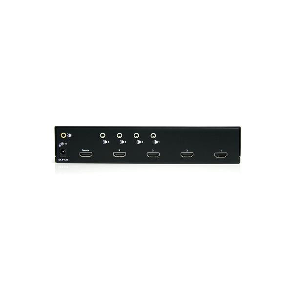 STARTECH HDMI Splitter 1 In 4 Out - 1080p - 4 Port -Mounting Brackets - 1.3 Audio - HDMI Multi Port - HDMI Audio Splitter (ST124HDMI2) (ST124HDMI2)