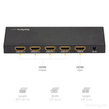 STARTECH HDMI Splitter - 4-Port - 4K 60Hz - HDMI Splitter 1 In 4 Out - 4 Way HDMI Splitter - HDMI Port Splitter (ST124HD202) (ST124HD202)