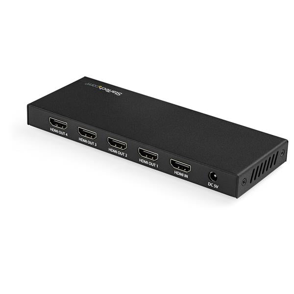 STARTECH HDMI Splitter - 4-Port - 4K 60Hz - HDMI Splitter 1 In 4 Out - 4 Way HDMI Splitter - HDMI Port Splitter (ST124HD202) (ST124HD202)