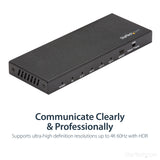 STARTECH HDMI Splitter - 4-Port - 4K 60Hz - HDMI Splitter 1 In 4 Out - 4 Way HDMI Splitter - HDMI Port Splitter (ST124HD202) (ST124HD202)