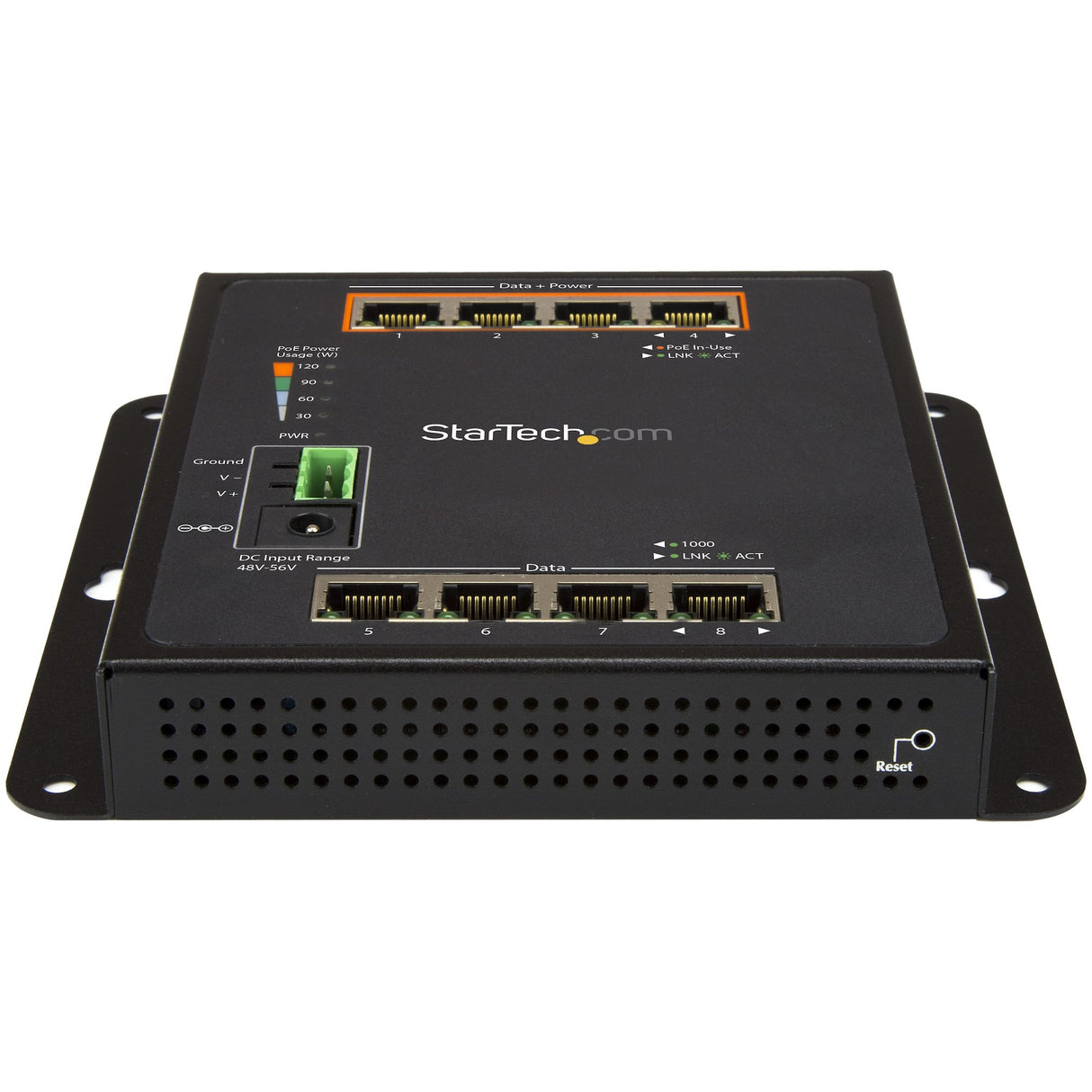 STARTECH Industrial 8 Port Gigabit PoE Switch - 4 x PoE+ 30W - Power Over Ethernet - Hardened GbE Layer|L2 Managed Switch - Rugged High Power Gigabit Network Switch IP-30|-40C to +75C (IES81GPOEW) (IES81GPOEW)