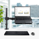 STARTECH Laptop Desk Mount - Monitor and Laptop Mount - Displays up to 34in (8kg|17.6lb) & Laptops (4.5kg|9.9lb) - Articulating VESA Laptop Tray Arm - Clamp | Grommet Mount (A-LAPTOP-DESK-MOUNT) (A-LAPTOP-DESK-MOUNT)