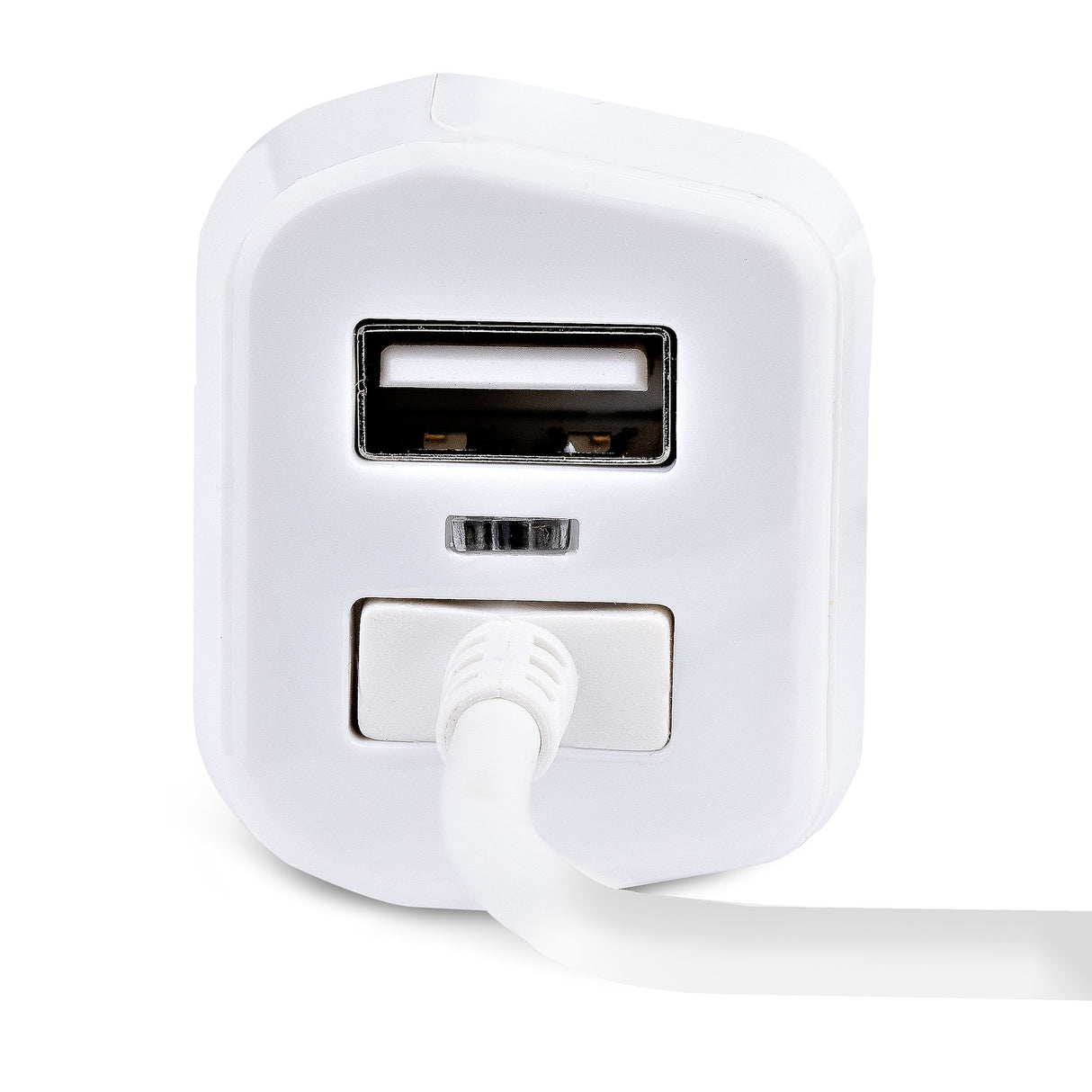 STARTECH Lightning Car Charger with Coiled Cable | 1m Coiled Lightning Cable | 12W | White | 2 Port USB Car Charger Adapter for Phones and Tablets | Dual Device In Car iPhone Charger (USBLT2PCARW2) (USBLT2PCARW2)