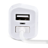 STARTECH Lightning Car Charger with Coiled Cable | 1m Coiled Lightning Cable | 12W | White | 2 Port USB Car Charger Adapter for Phones and Tablets | Dual Device In Car iPhone Charger (USBLT2PCARW2) (USBLT2PCARW2)