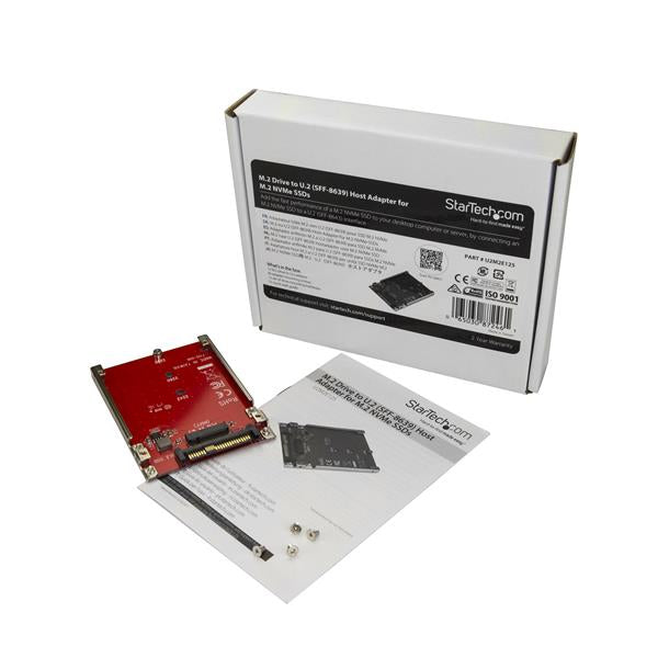 STARTECH M.2 to U.2 Adapter - For M.2 PCIe NVMe SSDs - PCIe M.2 Drive to U.2 (SFF-8639) Host Adapter - M2 SSD Converter (U2M2E125) (U2M2E125)