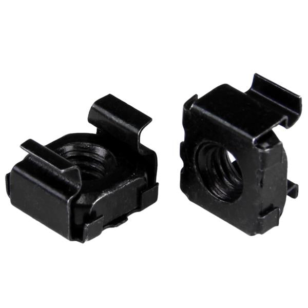 STARTECH M6 Cage Nuts - 50 Pack | Black - M6 Mounting Cage Nuts for Server Rack & Cabinet (CABCAGENUT6B)