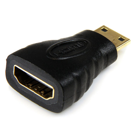STARTECH Mini HDMI to HDMI Adapter - 4K High Speed HDMI Adapter - 4K 30Hz Ultra HD High Speed HDMI Adapter - HDMI 1.4 - Gold Plated Connectors - UHD Mini HDMI Adapter 4K - Black (HDACFM) (HDACFM)