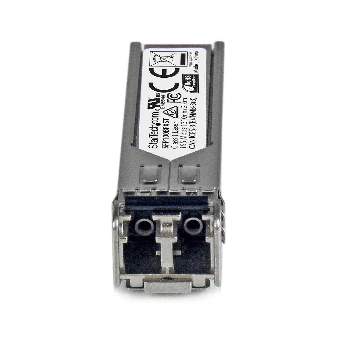 STARTECH MSA Uncoded Compatible SFP Module - 100BASE-FX - 100MbE Multi Mode Fiber (MMF) Optic Transceiver - 100Mb Ethernet SFP - LC 2km - 1310nm - DDM (SFP100BFXST) (SFP100BFXST)