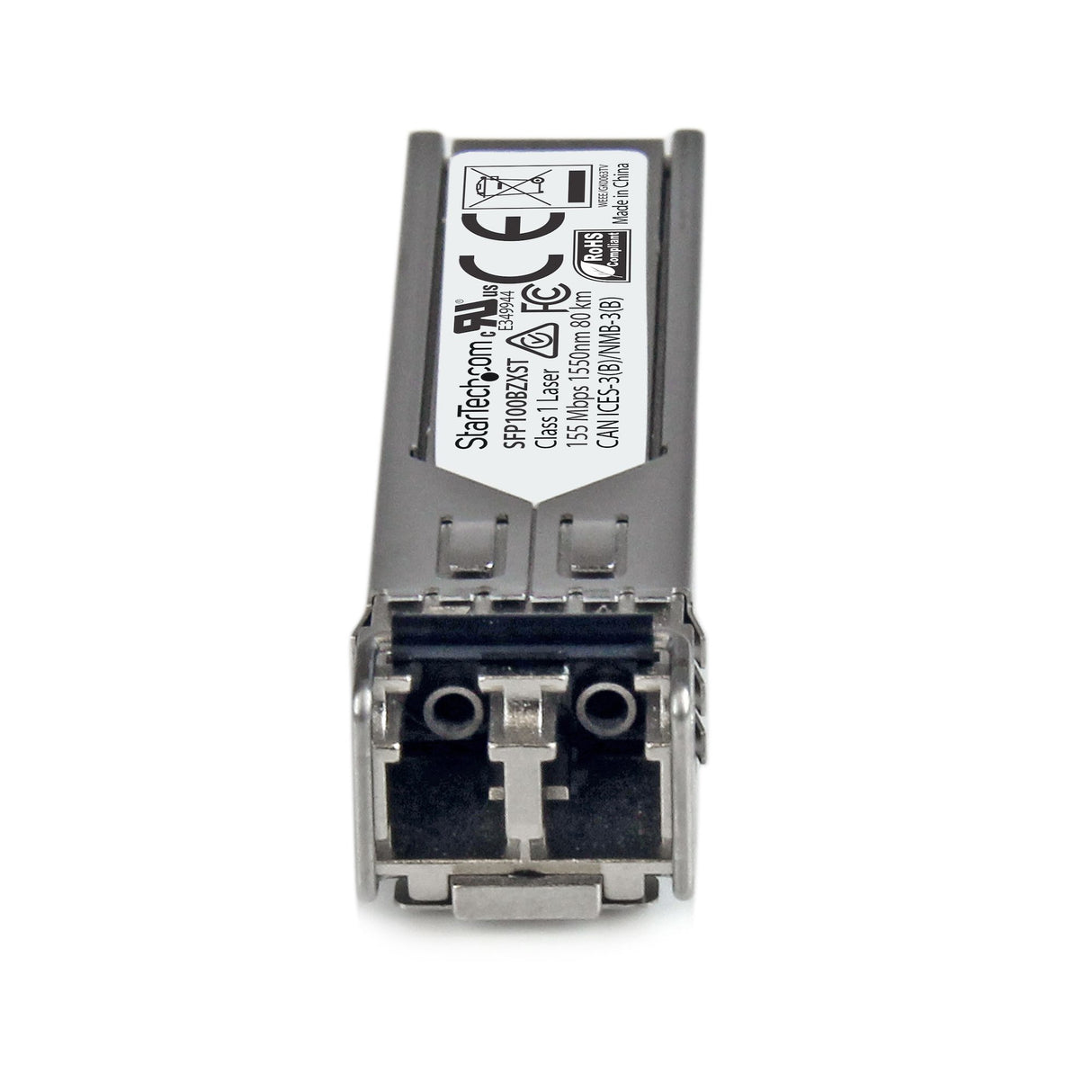 STARTECH MSA Uncoded Compatible SFP Module - 100BASE-ZX - 100MbE Single Mode Fiber (SMF) Optic Transceiver - 100Mb Ethernet SFP - LC 80km - 1550nm - DDM (SFP100BZXST) (SFP100BZXST)