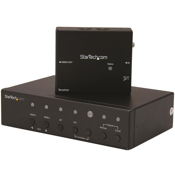 STARTECH Multi-Input HDBaseT Extender with Built-in Switch - DisplayPort VGA and HDMI Over CAT5e or CAT6 - Up to 4K - up to 230 ft (STDHVHDBT) (STDHVHDBT)