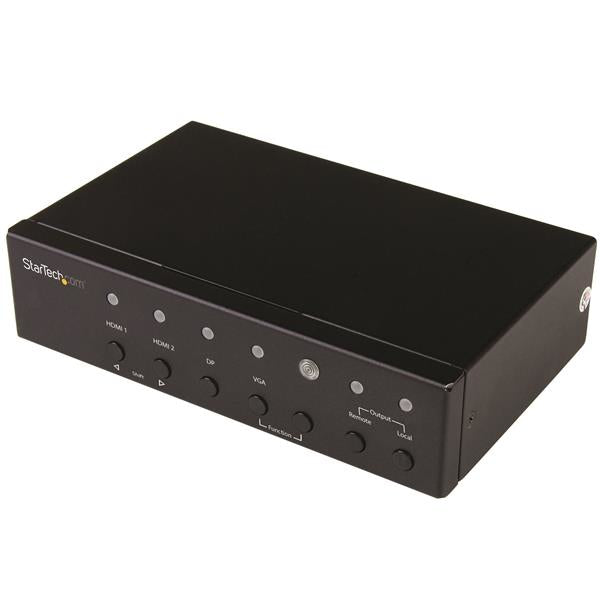 STARTECH Multi-Input HDBaseT Extender with Built-in Switch - DisplayPort VGA and HDMI Over CAT5e or CAT6 - Up to 4K - up to 230 ft (STDHVHDBT) (STDHVHDBT)