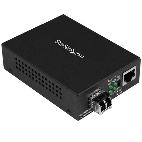 STARTECH Multimode (MM) LC Fiber Media Converter for 10|100|1000 Network - 550m - Gigabit Ethernet - 850nm - with SFP Transceiver (MCM1110MMLC) (MCM1110MMLC)
