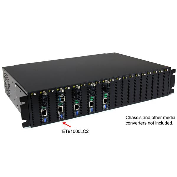 STARTECH Multimode (MM) LC Fiber Media Converter for 1Gbe Network - 550m Range - Gigabit Ethernet - 850nm - with SFP Transceiver (ET91000LC2) (ET91000LC2)