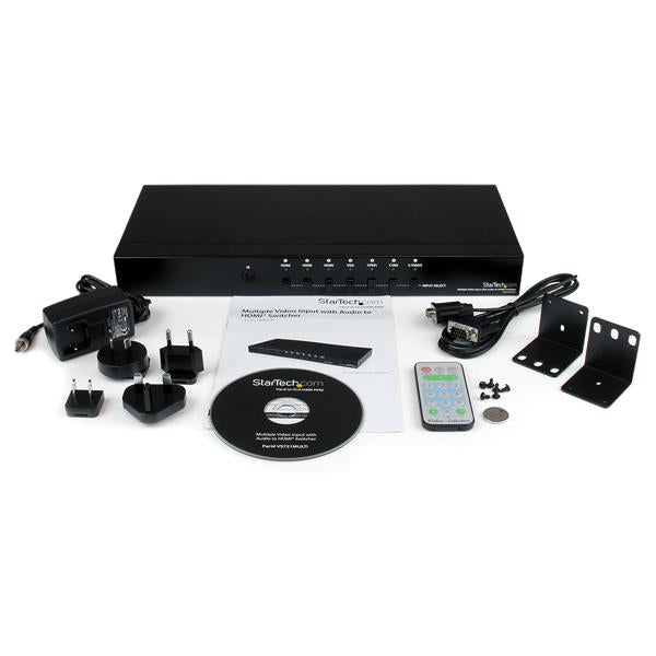 STARTECH Multiple Video Input with Audio to HDMI Scaler Switcher - HDMI | VGA | Component - HDMI Converter Switch (VS721MULTI)