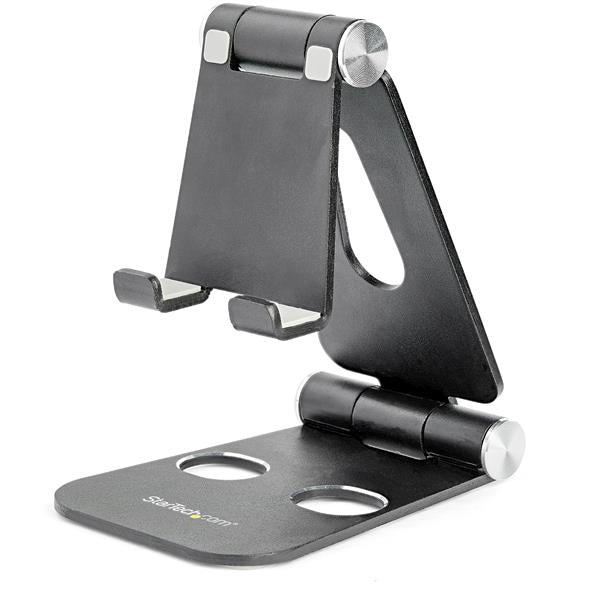 STARTECH Phone and Tablet Stand - Foldable Universal Mobile Device Holder for Smartphones & Tablets - Adjustable Multi-Angle Ergonomic Cell Phone Stand for Desk - Portable - Black (USPTLSTNDB) (USPTLSTNDB)