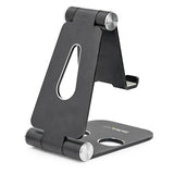 STARTECH Phone and Tablet Stand - Foldable Universal Mobile Device Holder for Smartphones & Tablets - Adjustable Multi-Angle Ergonomic Cell Phone Stand for Desk - Portable - Black (USPTLSTNDB) (USPTLSTNDB)