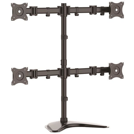 STARTECH Quad Monitor Stand - Crossbar - Steel - Monitors up to 27”- Vesa Monitor - Computer Monitor Stand - Monitor Arm (ARMBARQUAD)