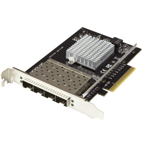 STARTECH Quad Port 10G SFP+ Network Card - Intel XL710 Open SFP+ Converged Adapter - PCIe 10 Gigabit Ethernet Server NIC - 10GbE Fiber Optic LAN Card - Dell PowerEdge HPE ProLiant (PEX10GSFP4I) (PEX10GSFP4I)