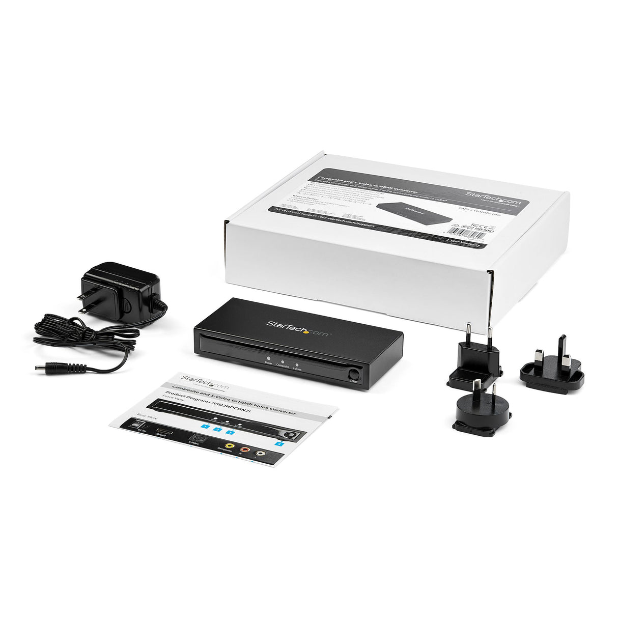 STARTECH S-Video or Composite to HDMI Converter with Audio - 720p - NTSC & PAL - Analog to HDMI Upscaler - Mac & Windows (VID2HDCON2) (VID2HDCON2)