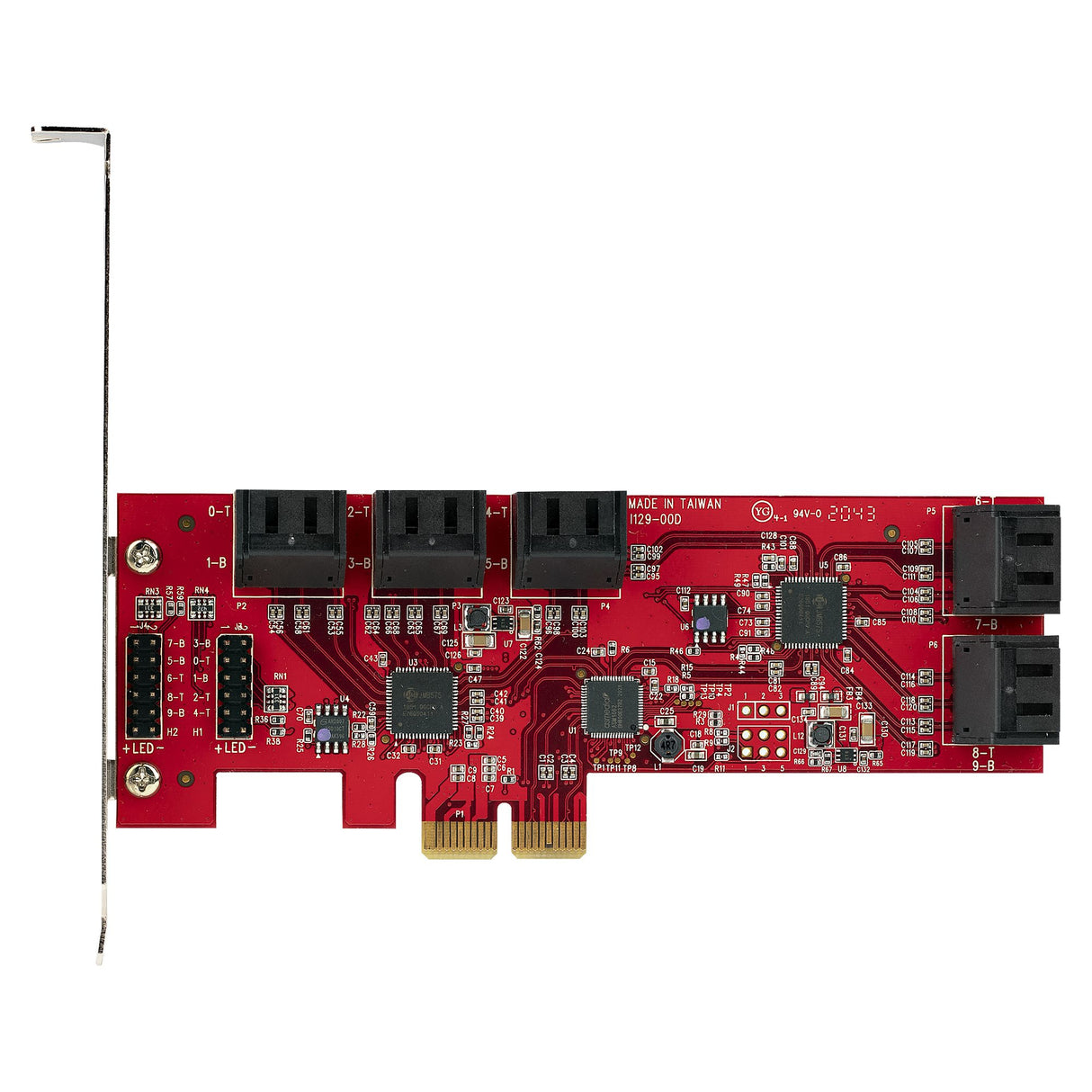 STARTECH SATA PCIe Card - 10 Port PCIe SATA Expansion Card - 6Gbps - Low|Full Profile - Stacked SATA Connectors - ASM1062 Non-Raid - PCI Express to SATA Converter|Adapter (10P6G-PCIE-SATA-CARD) (10P6G-PCIE-SATA-CARD)