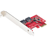 STARTECH SATA PCIe Card - 2 Port PCIe SATA Expansion Card - 6Gbps - Full|Low Profile - PCI Express to SATA Adapter|Controller - ASM1061 Non-Raid - PCIe to SATA Converter (2P6G-PCIE-SATA-CARD) (2P6G-PCIE-SATA-CARD)