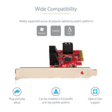 STARTECH SATA PCIe Card - 2 Port PCIe SATA Expansion Card - 6Gbps - Full|Low Profile - PCI Express to SATA Adapter|Controller - ASM1061 Non-Raid - PCIe to SATA Converter (2P6G-PCIE-SATA-CARD) (2P6G-PCIE-SATA-CARD)