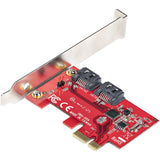 STARTECH SATA PCIe Card - 2 Port PCIe SATA Expansion Card - 6Gbps - Full|Low Profile - PCI Express to SATA Adapter|Controller - ASM1061 Non-Raid - PCIe to SATA Converter (2P6G-PCIE-SATA-CARD) (2P6G-PCIE-SATA-CARD)