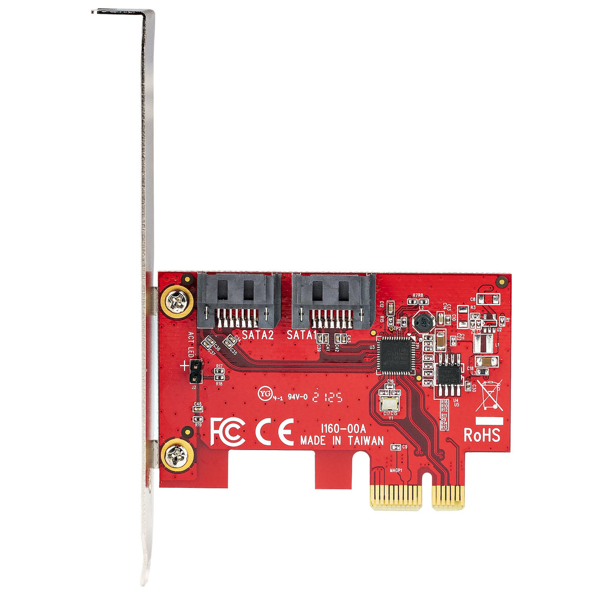 STARTECH SATA PCIe Card - 2 Port PCIe SATA Expansion Card - 6Gbps - Full|Low Profile - PCI Express to SATA Adapter|Controller - ASM1061 Non-Raid - PCIe to SATA Converter (2P6G-PCIE-SATA-CARD) (2P6G-PCIE-SATA-CARD)