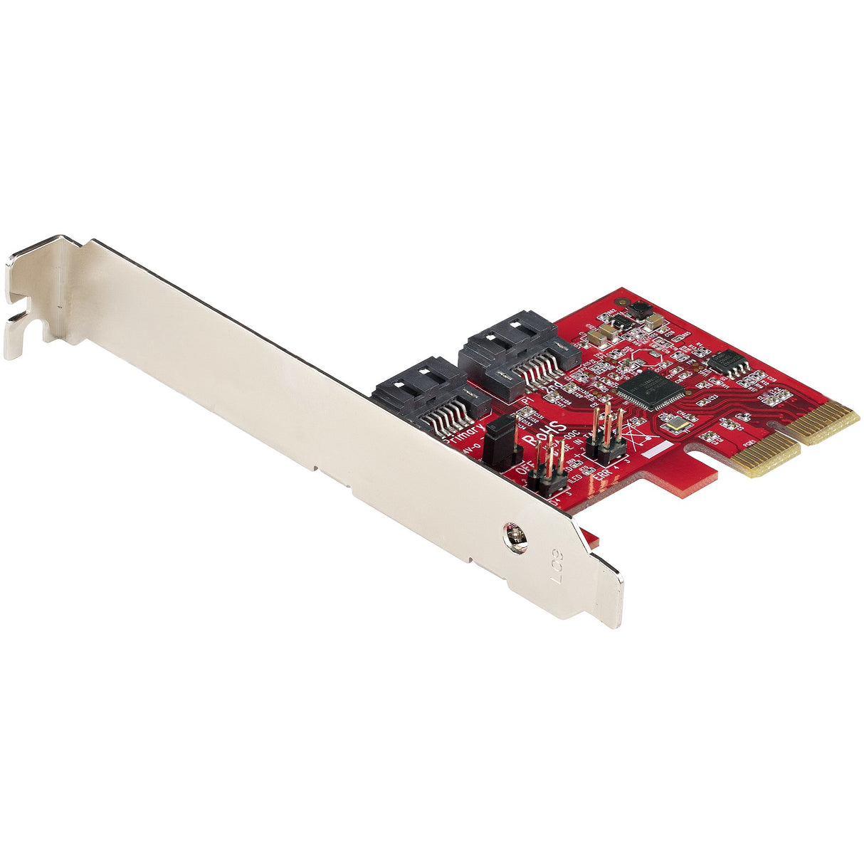 STARTECH SATA PCIe Card - 2 Port PCIe SATA Expansion Card - 6Gbps - Full|Low Profile - PCI Express to SATA Adapter|Controller - ASM1062R SATA RAID - PCIe to SATA Converter (2P6GR-PCIE-SATA-CARD) (2P6GR-PCIE-SATA-CARD)