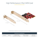 STARTECH SATA PCIe Card - 2 Port PCIe SATA Expansion Card - 6Gbps - Full|Low Profile - PCI Express to SATA Adapter|Controller - ASM1062R SATA RAID - PCIe to SATA Converter (2P6GR-PCIE-SATA-CARD) (2P6GR-PCIE-SATA-CARD)