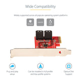 STARTECH SATA PCIe Card - 4 Port PCIe SATA Expansion Card - 6Gbps - Low Profile Bracket - Stacked SATA Connectors - ASM1164 Non-Raid - PCI Express to SATA Converter (4P6G-PCIE-SATA-CARD) (4P6G-PCIE-SATA-CARD)