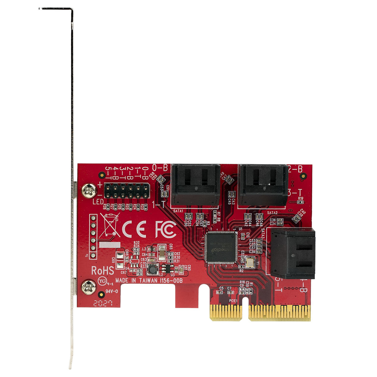 STARTECH SATA PCIe Card - 6 Port PCIe SATA Expansion Card - 6Gbps - Low|Full Profile - Stacked SATA Connectors - ASM1166 Non-Raid - PCI Express to SATA Converter (6P6G-PCIE-SATA-CARD) (6P6G-PCIE-SATA-CARD)