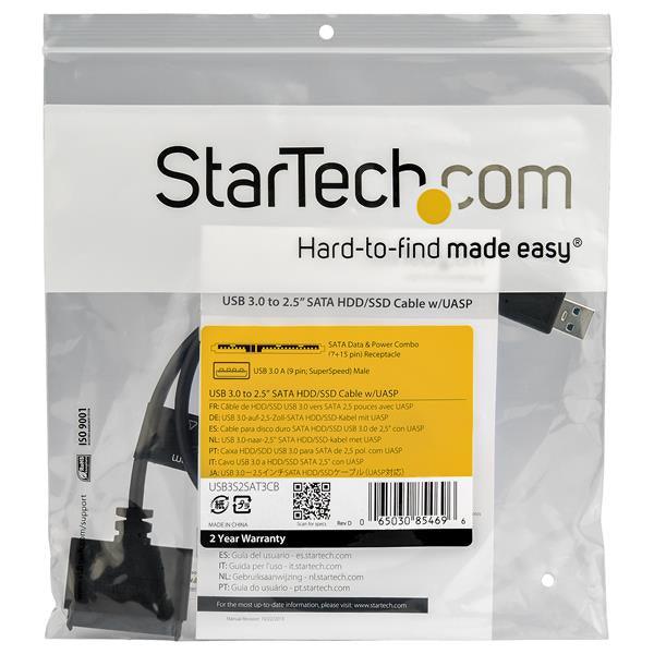 STARTECH SATA to USB Cable - USB 3.0 to 2.5” SATA III Hard Drive Adapter - External Converter for SSD|HDD Data Transfer (USB3S2SAT3CB) (USB3S2SAT3CB)